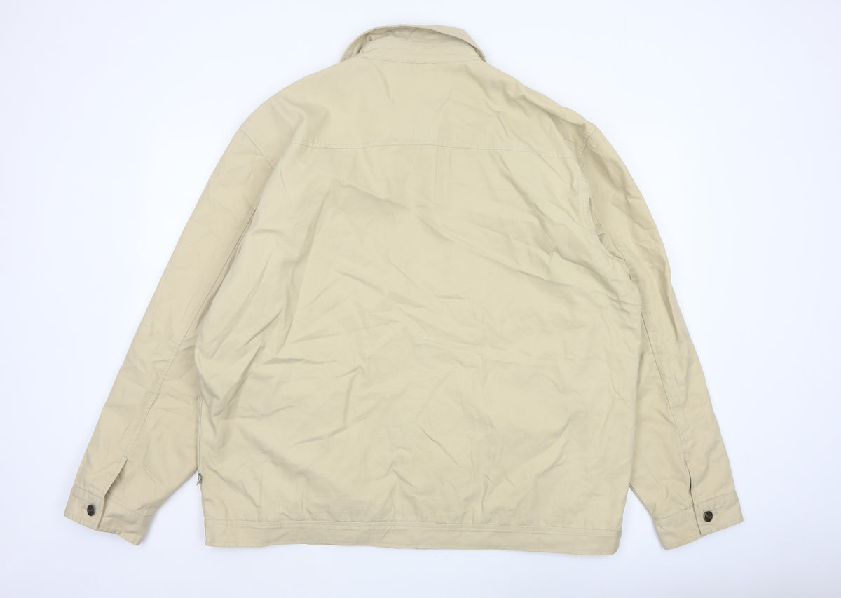 Brand and care label for Tayberry Revisited Men’s Beige Cotton Zip Jacket 2XL Collared