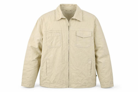 Tayberry Revisited Men’s Beige Cotton Zip Jacket 2XL Collared