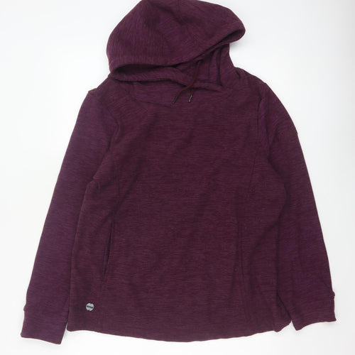 Regatta Women's Purple UK 14 Fleece Pullover Hoodie Drawstring Pockets