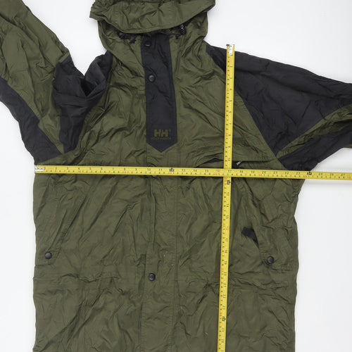 Helly Hansen Men's Green M Hooded Waterproof Rain Jacket Outdoor