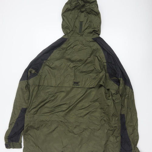 Helly Hansen Men's Green M Hooded Waterproof Rain Jacket Outdoor