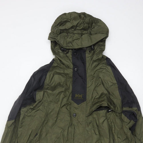 Helly Hansen Men's Green M Hooded Waterproof Rain Jacket Outdoor