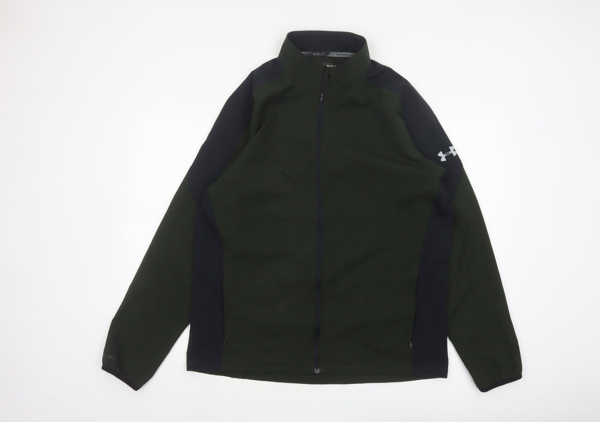 Under Armour Men's Green XL Fitted Softshell Running Jacket Full Zip
