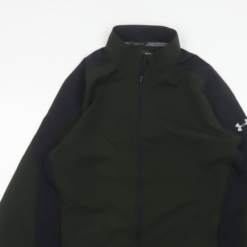 Under Armour Men's Green XL Fitted Softshell Running Jacket Full Zip