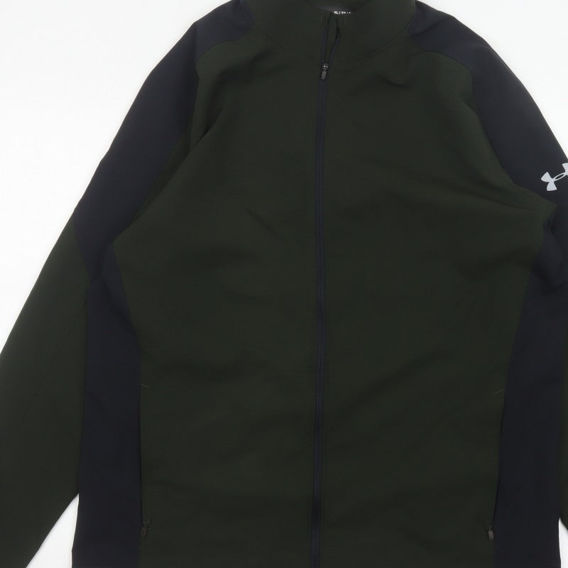 Under Armour Men's Green XL Fitted Softshell Running Jacket Full Zip