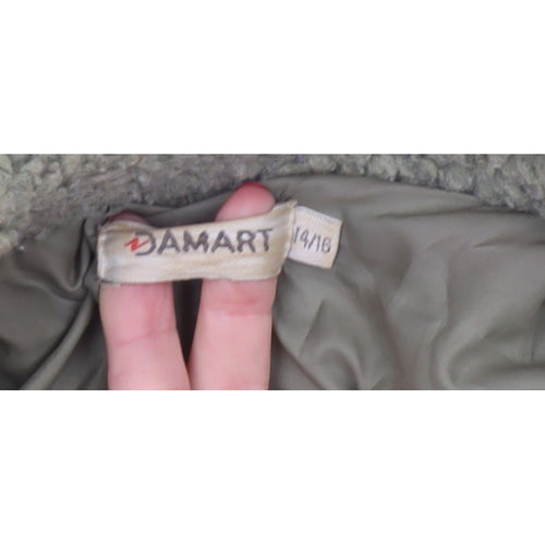 Damart Women’s Green Size 16 Teddy Fleece Short Overcoat Buttoned