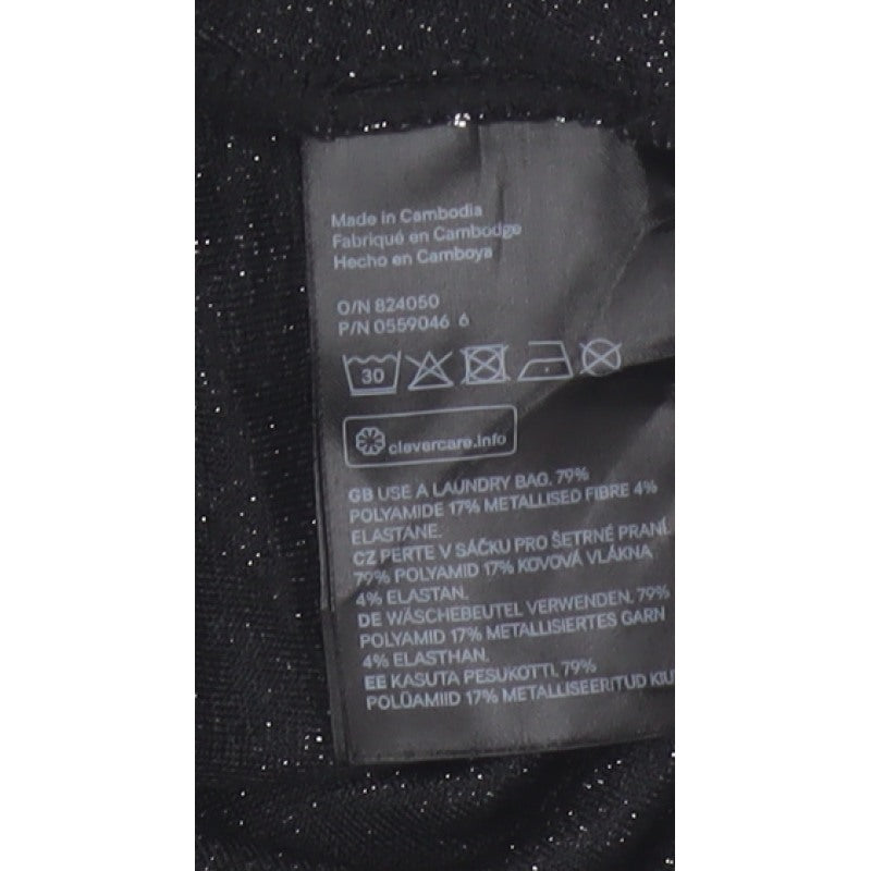 H&M Divided Women Silver Glitter Camisole Tank Top M V-Neck