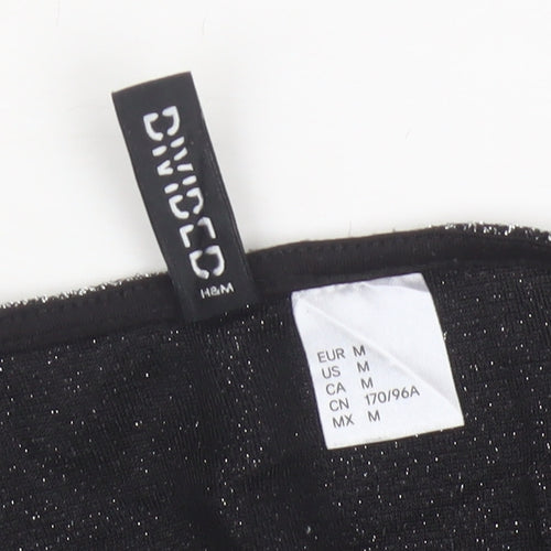 H&M Divided Women Silver Glitter Camisole Tank Top M V-Neck