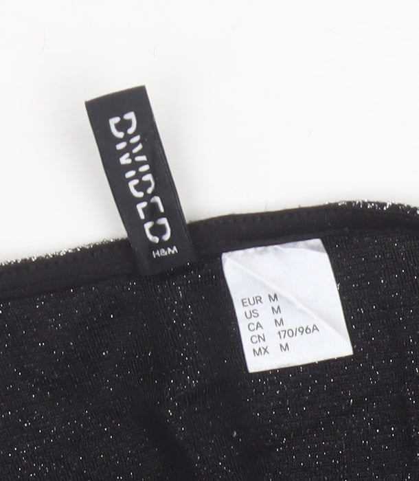 H&M Divided Women Silver Glitter Camisole Tank Top M V-Neck
