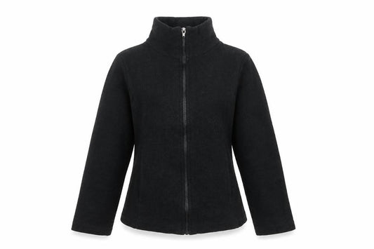 Engel Women’s Black Wool Fleece Zip Jacket UK 8 Short Outdoor