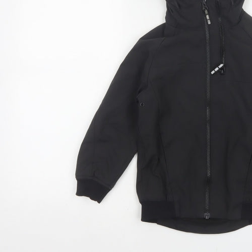Next Boys Black 5 Years Ski Jacket Hooded Softshell Reflective