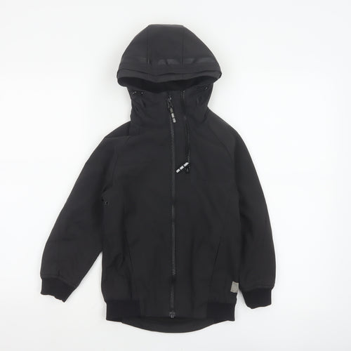 Next Boys Black 5 Years Ski Jacket Hooded Softshell Reflective