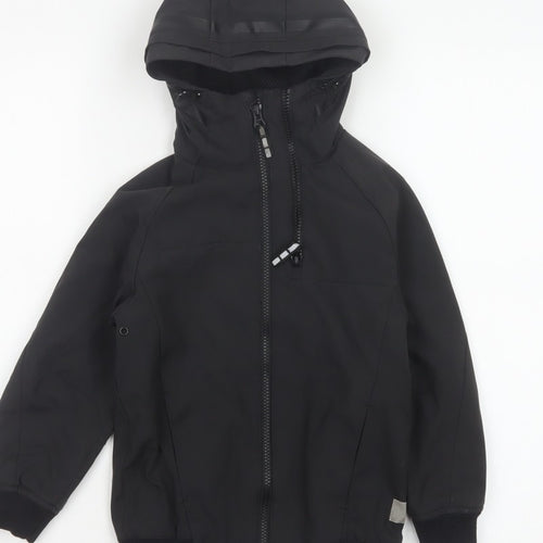 Next Boys Black 5 Years Ski Jacket Hooded Softshell Reflective