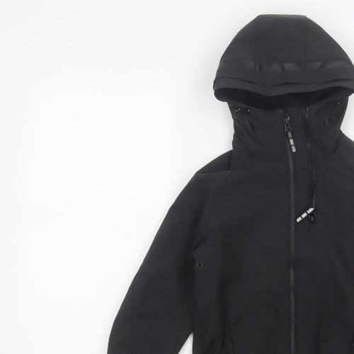 Next Boys Black 5 Years Ski Jacket Hooded Softshell Reflective