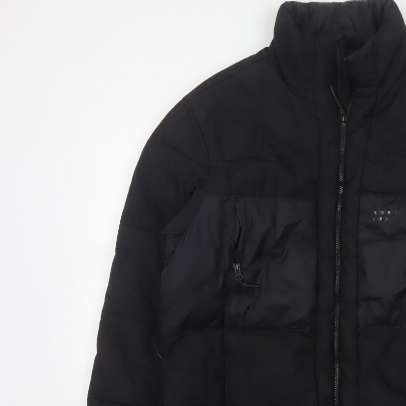 Additional view of H&M Men’s Black L Quilted Puffer Jacket Full Zip Insulated