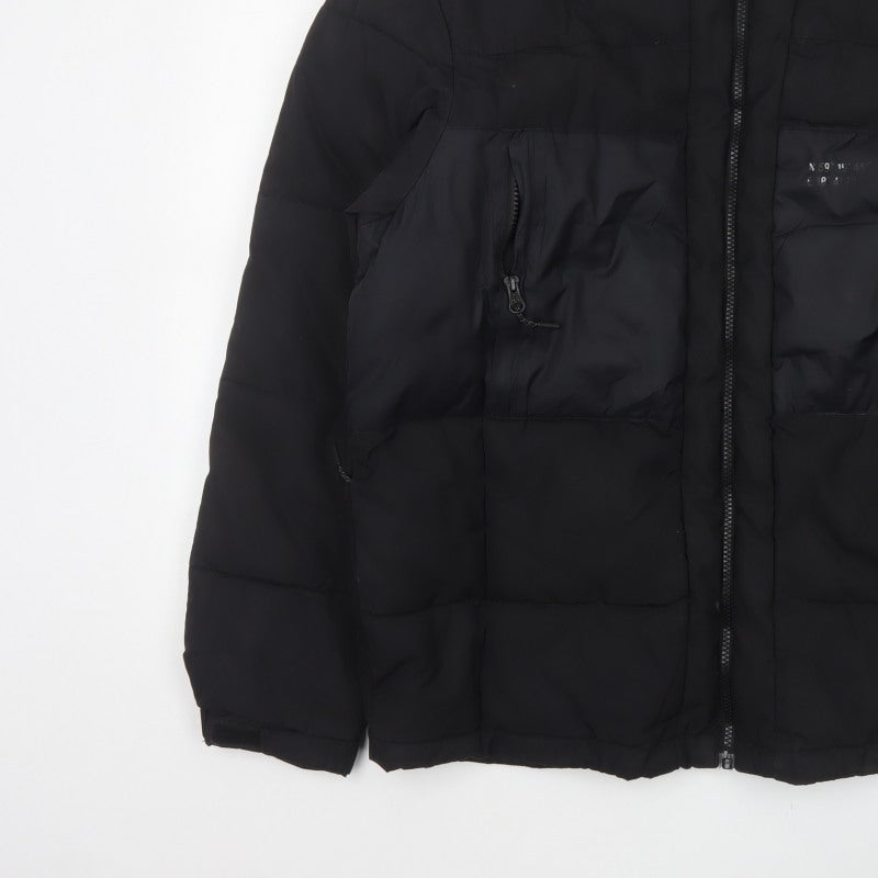 Additional view of H&M Men’s Black L Quilted Puffer Jacket Full Zip Insulated