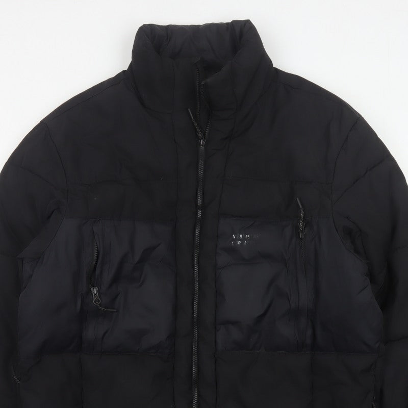Additional view of H&M Men’s Black L Quilted Puffer Jacket Full Zip Insulated