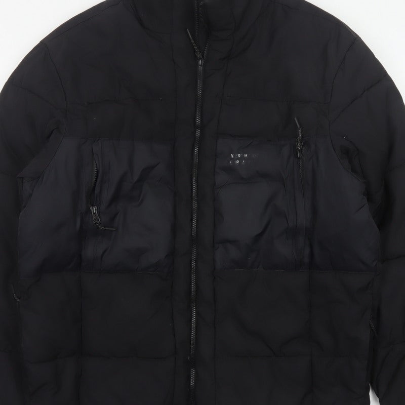 Additional view of H&M Men’s Black L Quilted Puffer Jacket Full Zip Insulated