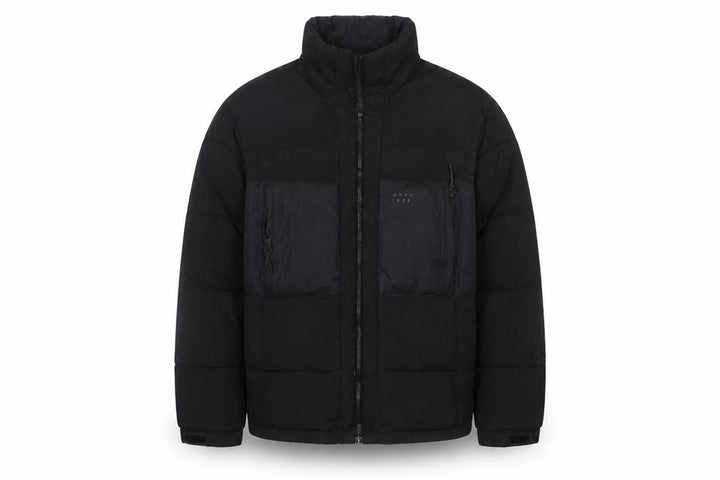 H&M Men’s Black L Quilted Puffer Jacket Full Zip Insulated