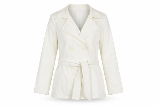 Debenhams Women Ivory Size 10 Belted Cotton Trench Coat