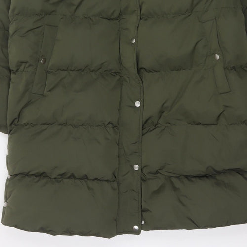 Wuli:Luu by Gok Wan Women Green 2XL Long Faux Fur Hood Puffer Parka