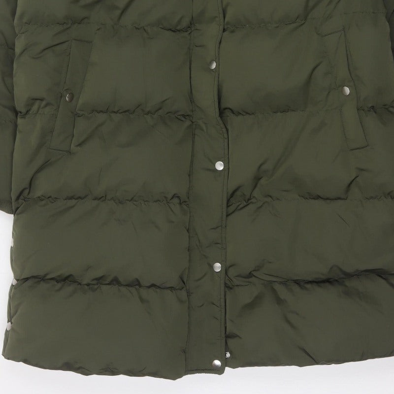 Wuli:Luu by Gok Wan Women Green 2XL Long Faux Fur Hood Puffer Parka