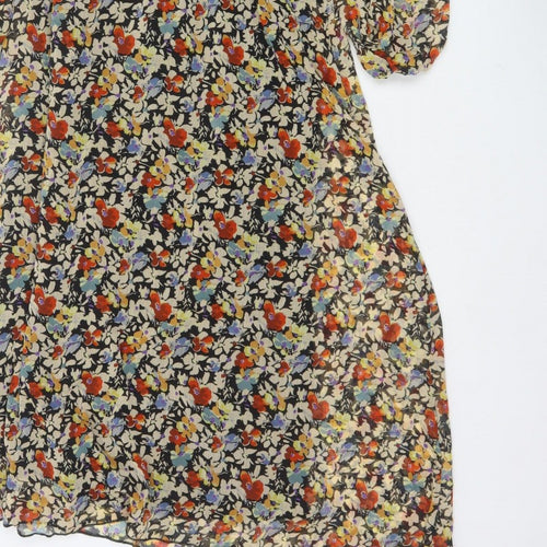 Next Women's Multicoloured Floral UK 8 Midi Fit & Flare Chiffon Dress