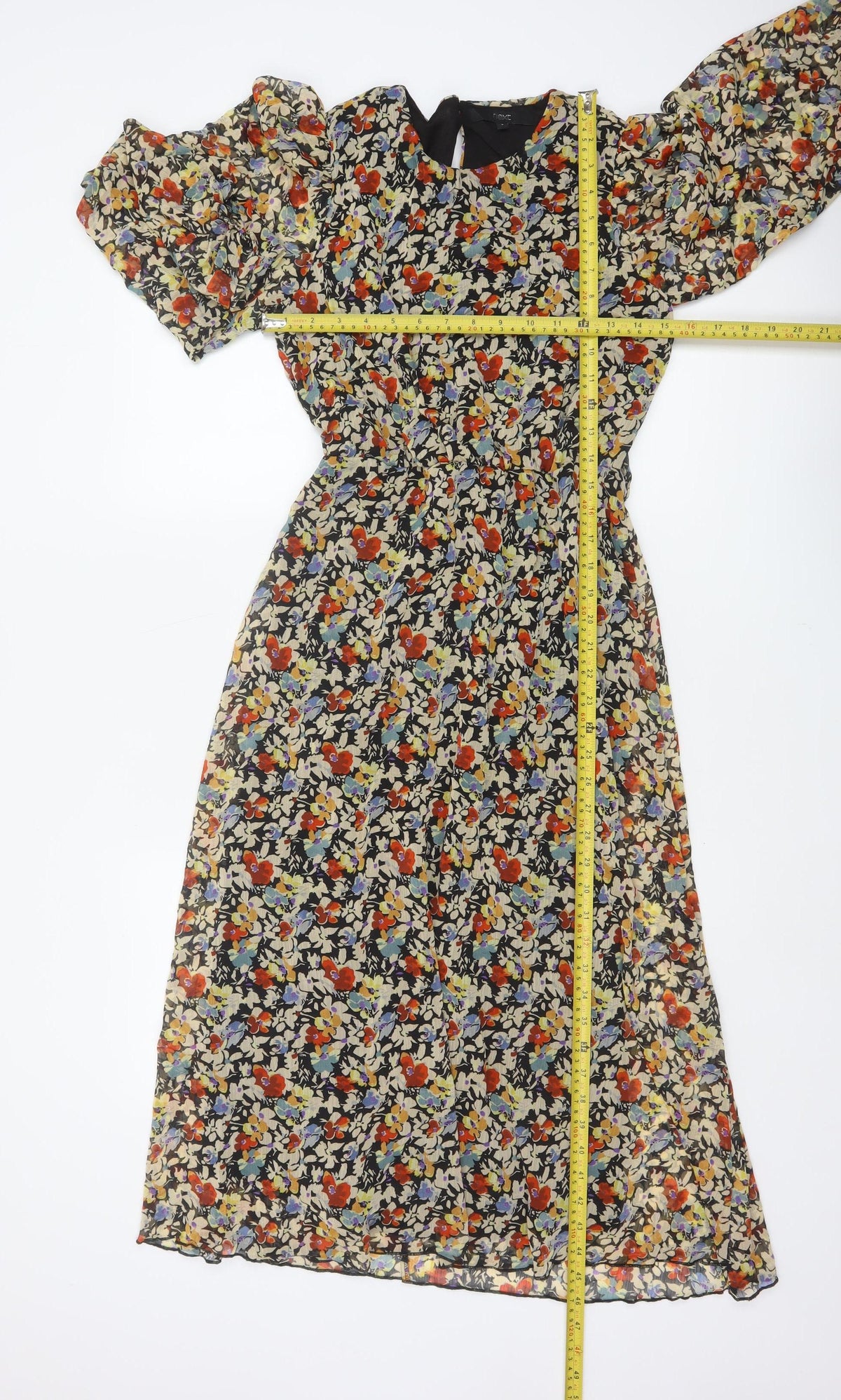 Next Women's Multicoloured Floral UK 8 Midi Fit & Flare Chiffon Dress