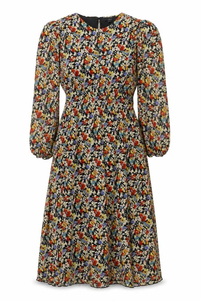 Next Women's Multicoloured Floral UK 8 Midi Fit & Flare Chiffon Dress