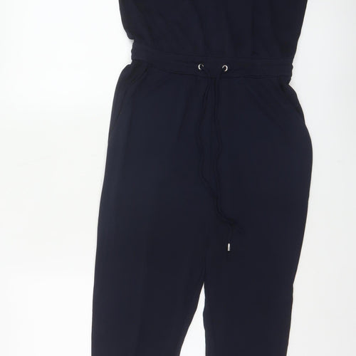 H&M Women Black XS Sleeveless Tapered Drawstring Jumpsuit