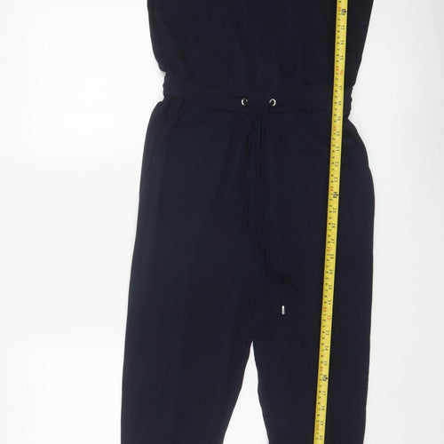 H&M Women Black XS Sleeveless Tapered Drawstring Jumpsuit