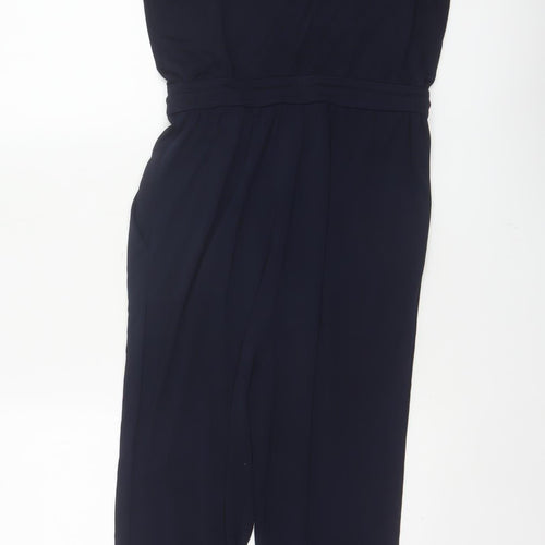 H&M Women Black XS Sleeveless Tapered Drawstring Jumpsuit