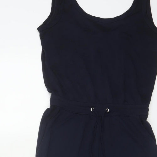 H&M Women Black XS Sleeveless Tapered Drawstring Jumpsuit