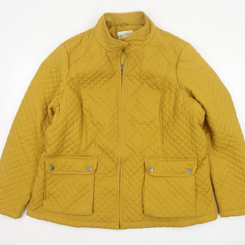 Marks and Spencer Women Yellow UK 22 Quilted Padded Jacket