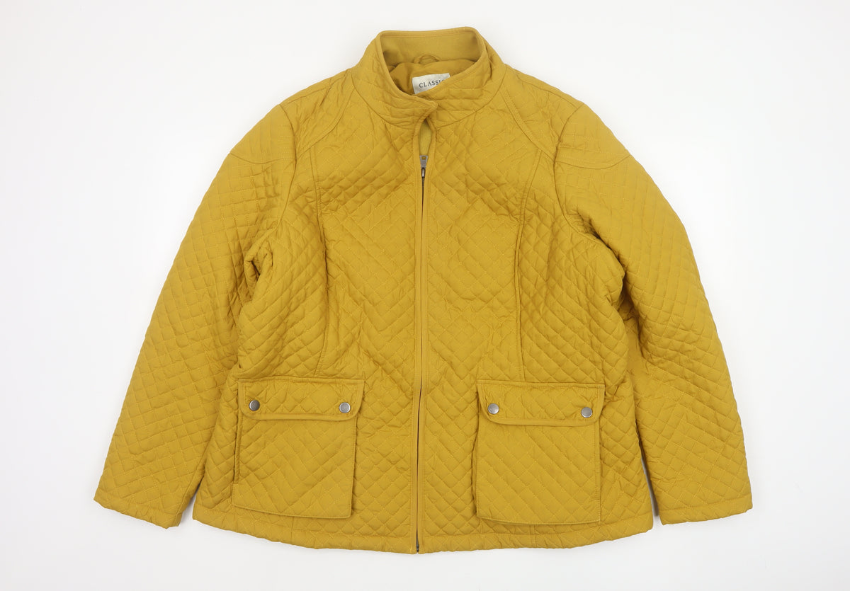 Marks and Spencer Women Yellow UK 22 Quilted Padded Jacket