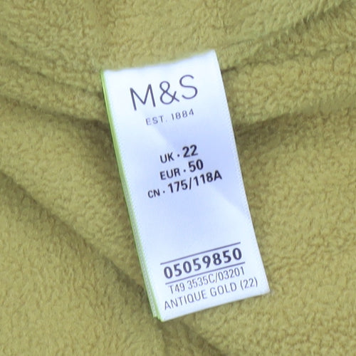Marks and Spencer Women Yellow UK 22 Quilted Padded Jacket