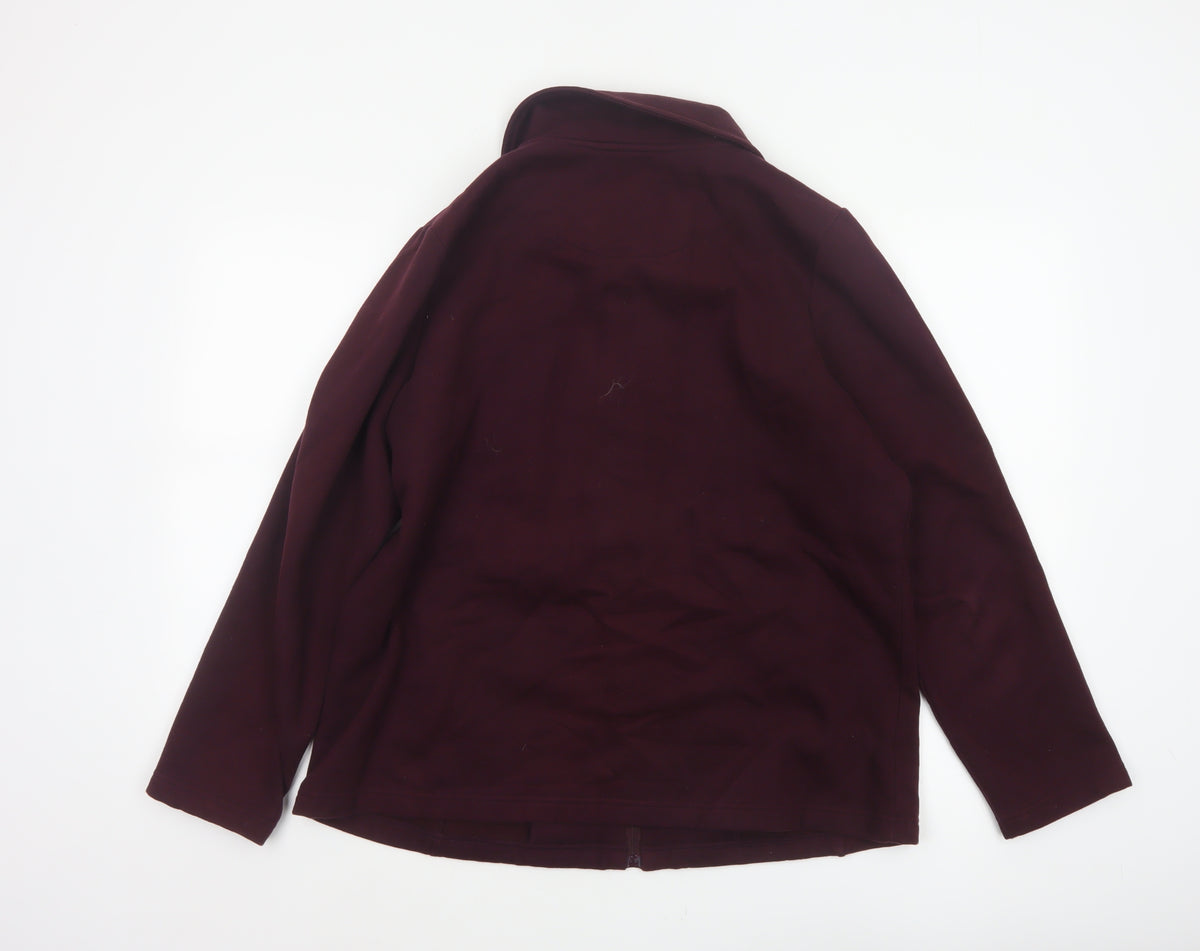 Dash Women Purple UK 18 Floral Embroidered Full Zip Jacket