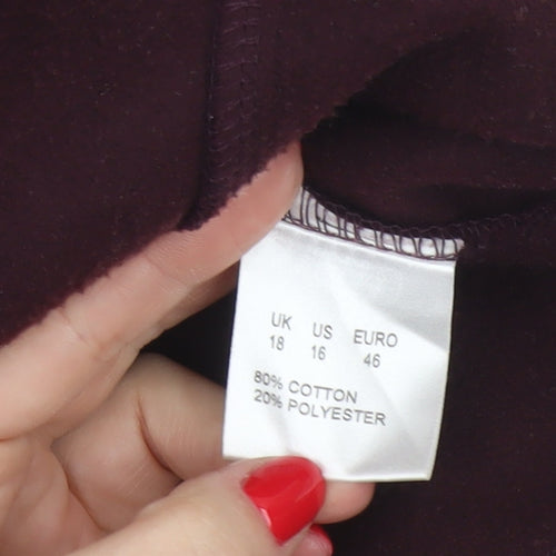 Dash Women Purple UK 18 Floral Embroidered Full Zip Jacket