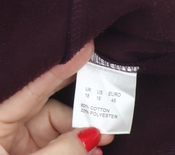 Dash Women Purple UK 18 Floral Embroidered Full Zip Jacket
