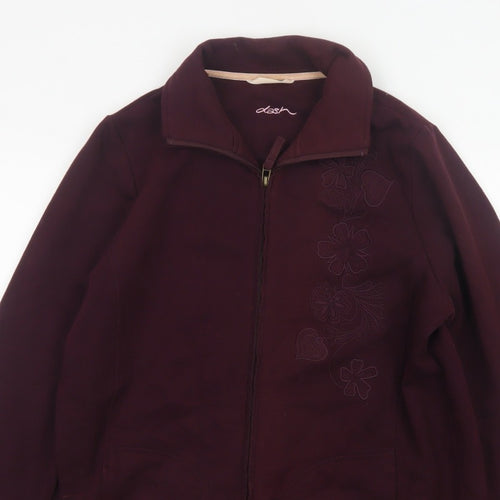 Dash Women Purple UK 18 Floral Embroidered Full Zip Jacket