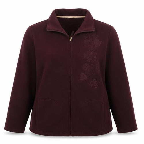 Dash Women Purple UK 18 Floral Embroidered Full Zip Jacket