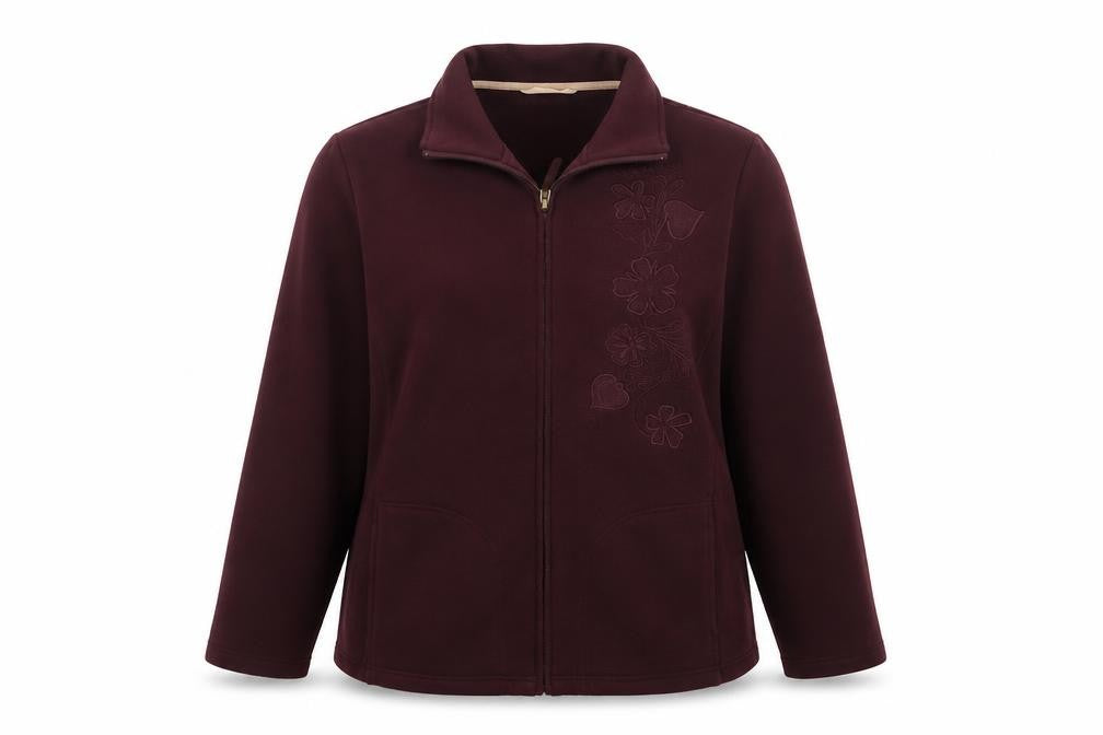 Dash Women Purple UK 18 Floral Embroidered Full Zip Jacket