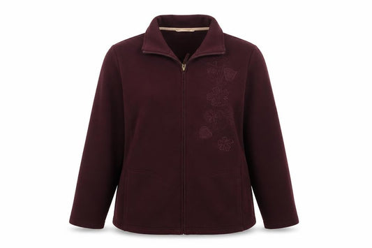 Dash Women Purple UK 18 Floral Embroidered Full Zip Jacket