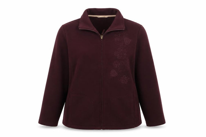 Dash Women Purple UK 18 Floral Embroidered Full Zip Jacket
