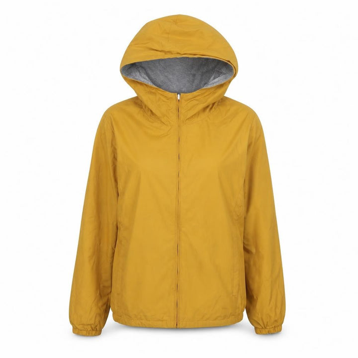 Uniqlo Women Yellow Hooded Windbreaker Jacket Size S Lightweight