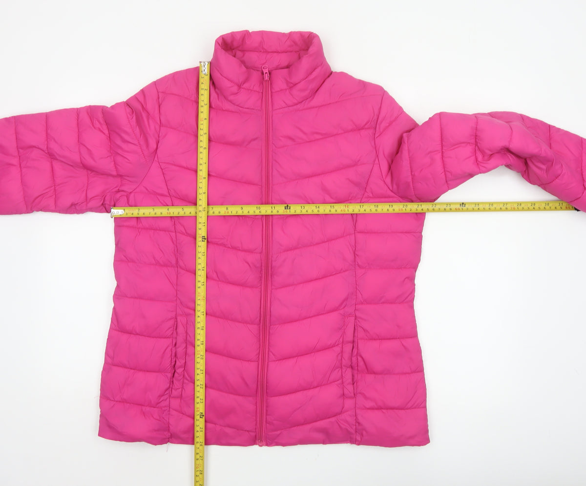 George Women Pink Size 16 Quilted Puffer Jacket Zip