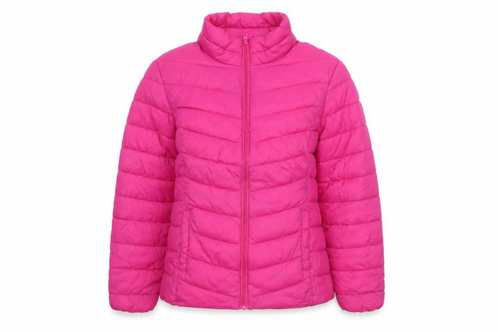 George Women Pink Size 16 Quilted Puffer Jacket Zip