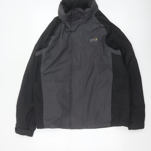 Regatta Men’s Black Grey M 40in Hydrafort Waterproof Rain Jacket
