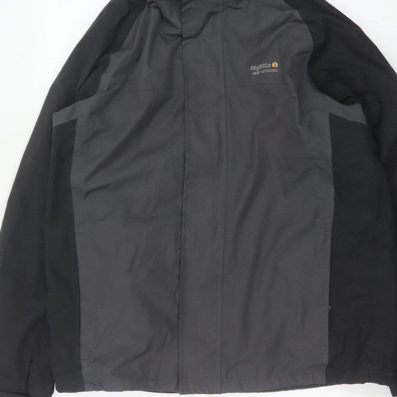 Regatta Men’s Black Grey M 40in Hydrafort Waterproof Rain Jacket
