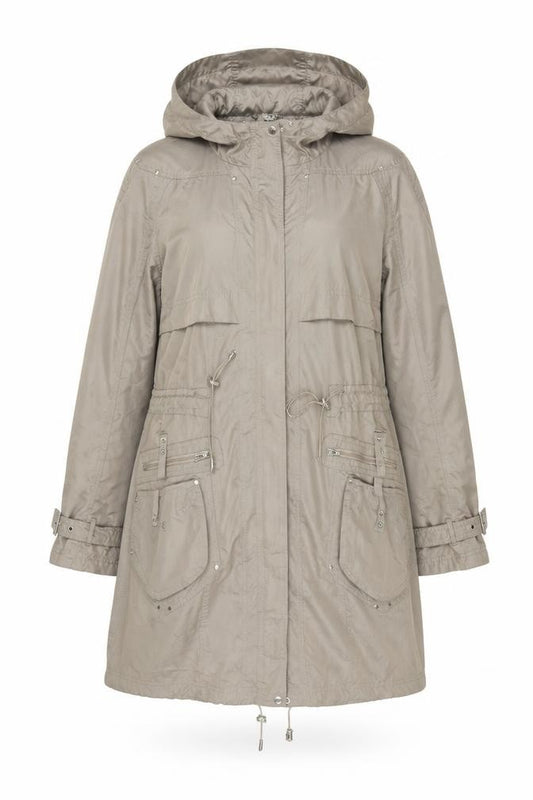 Clements Ribeiro Women Beige UK 14 Long Hooded Parka Coat
